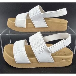Reef Little Water Vista White Tan Toddler Girls Sz 9 EU 25 Strappy Sling Back